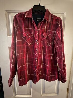 Marmot Red Plaid Flannel Shirt